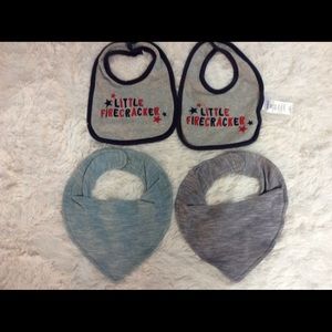 Bundle Of Four Baby Bibs Two Bandana Style